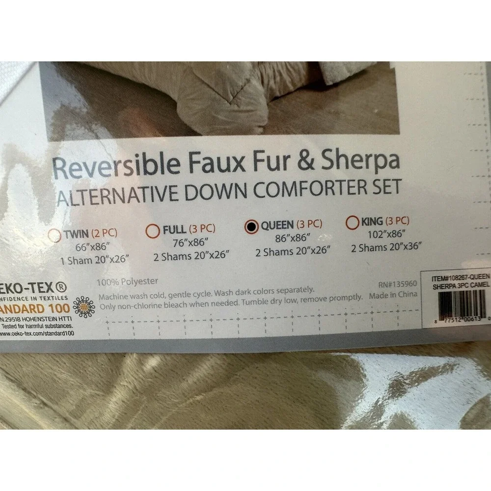 ⚡️Cathay‎ Home Ultimate Luxury Reversible Micromink & Sherpa Queen Comforter Set